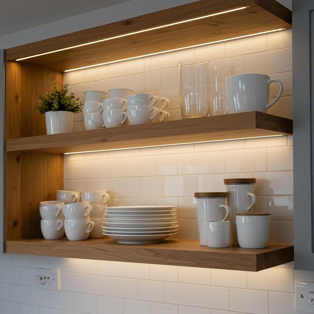 Accent Lighting for Open Shelving