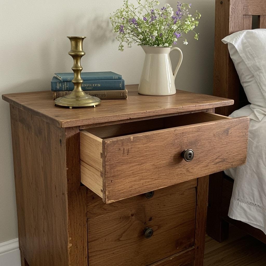 Add a Wooden Nightstand With History