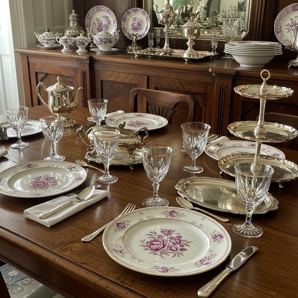 Add Vintage Serving Pieces and Tableware
