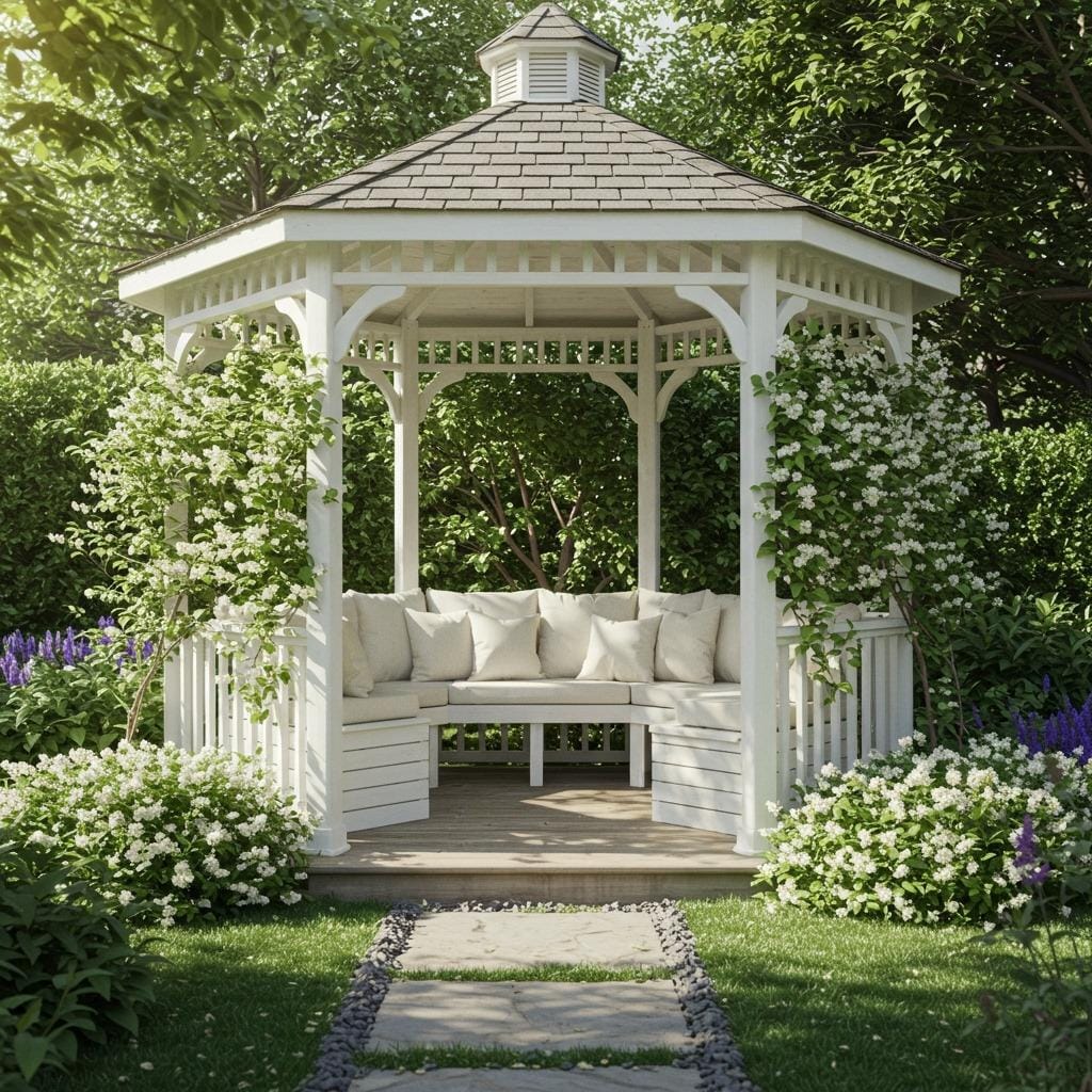 Covered Garden Gazebo Seating