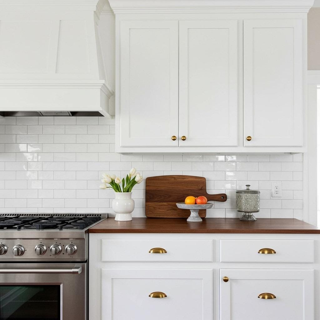 Crisp White and Natural Wood