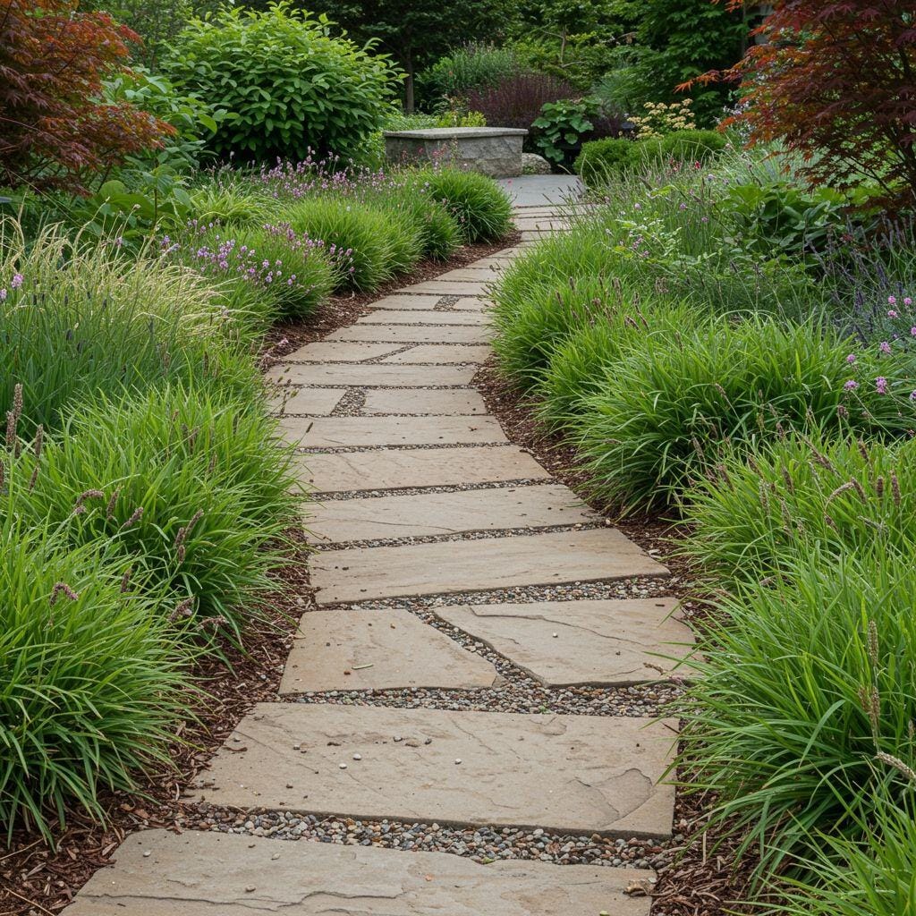 Curved and Meandering Garden Paths