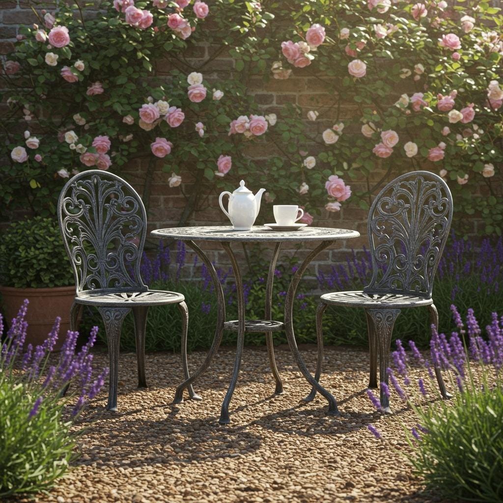 Elegant Wrought Iron Garden Set