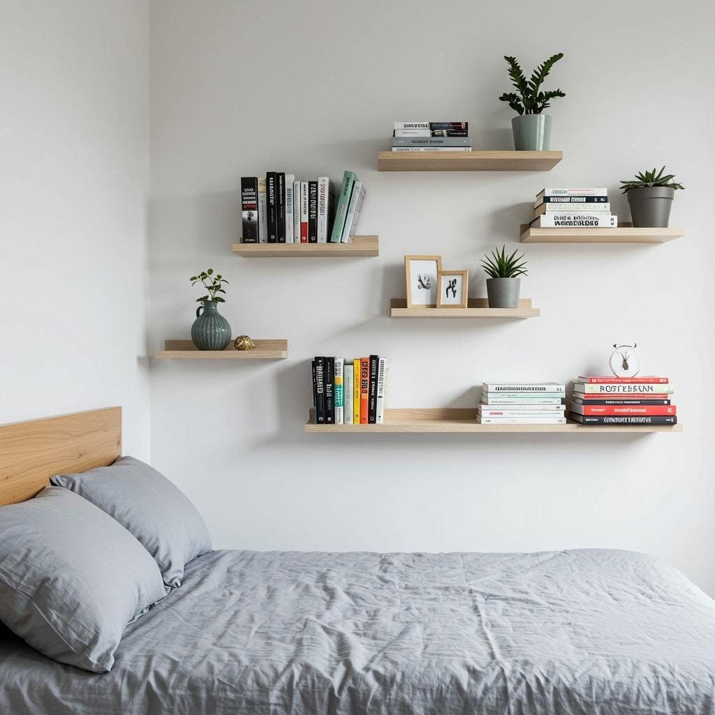 Floating Shelves for Visual Lightness