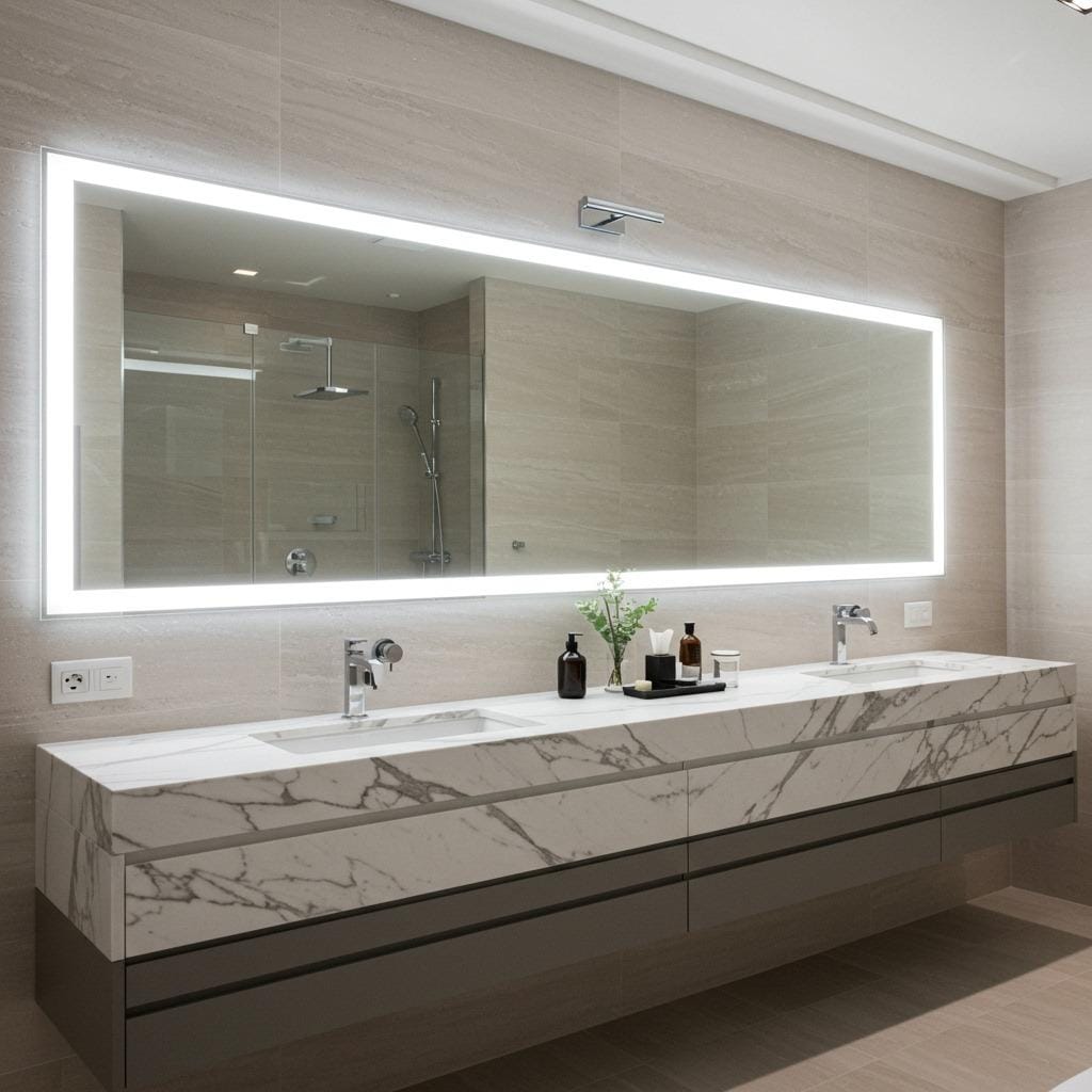 Full-Length LED Mirrors for Double Vanities