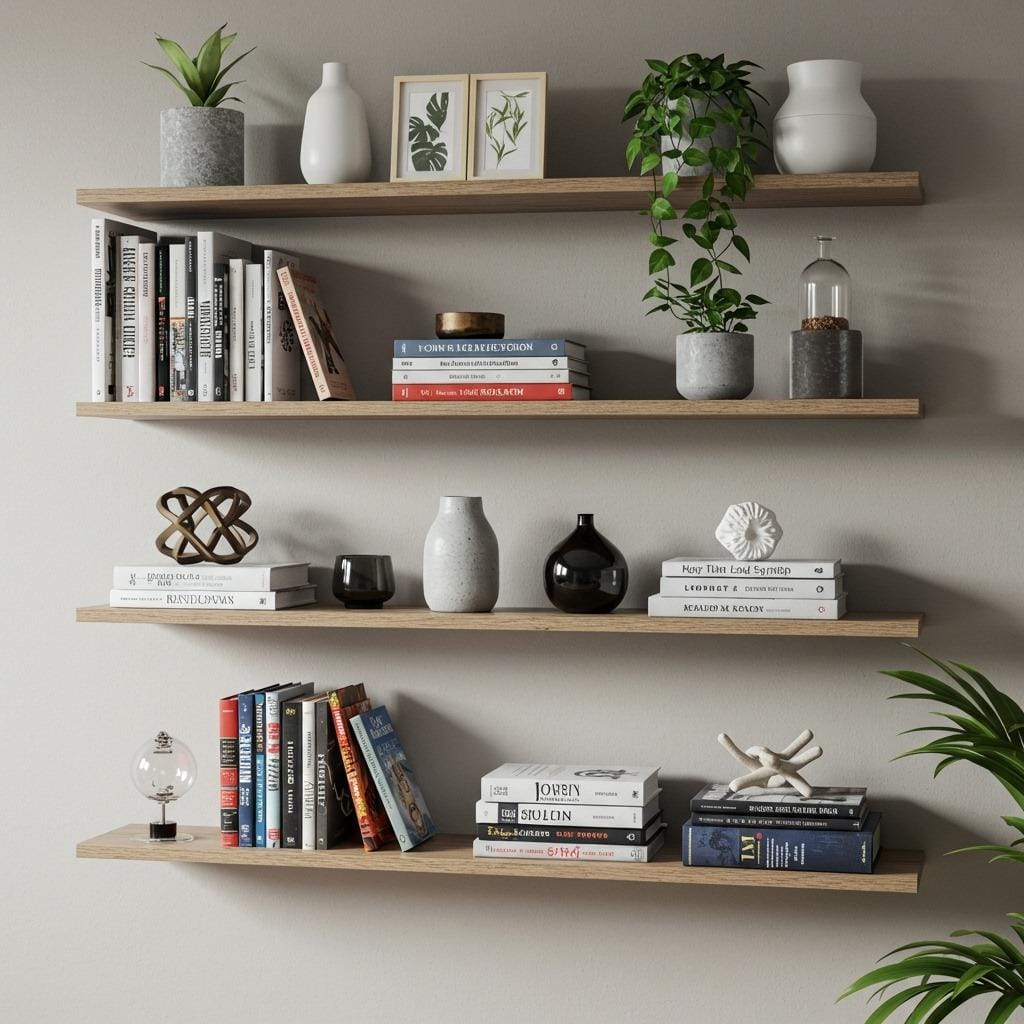 Install Floating Shelves for Display and Storage