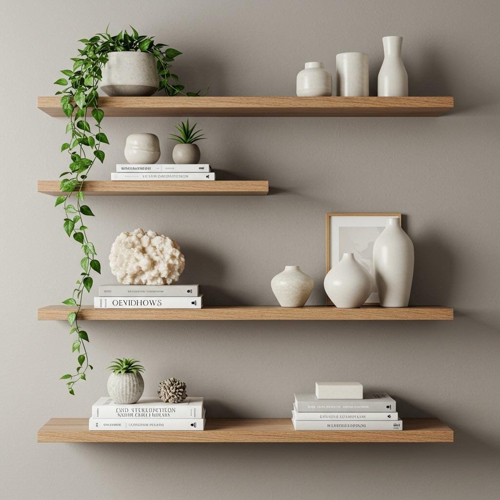 Install Floating Wooden Shelves for Display