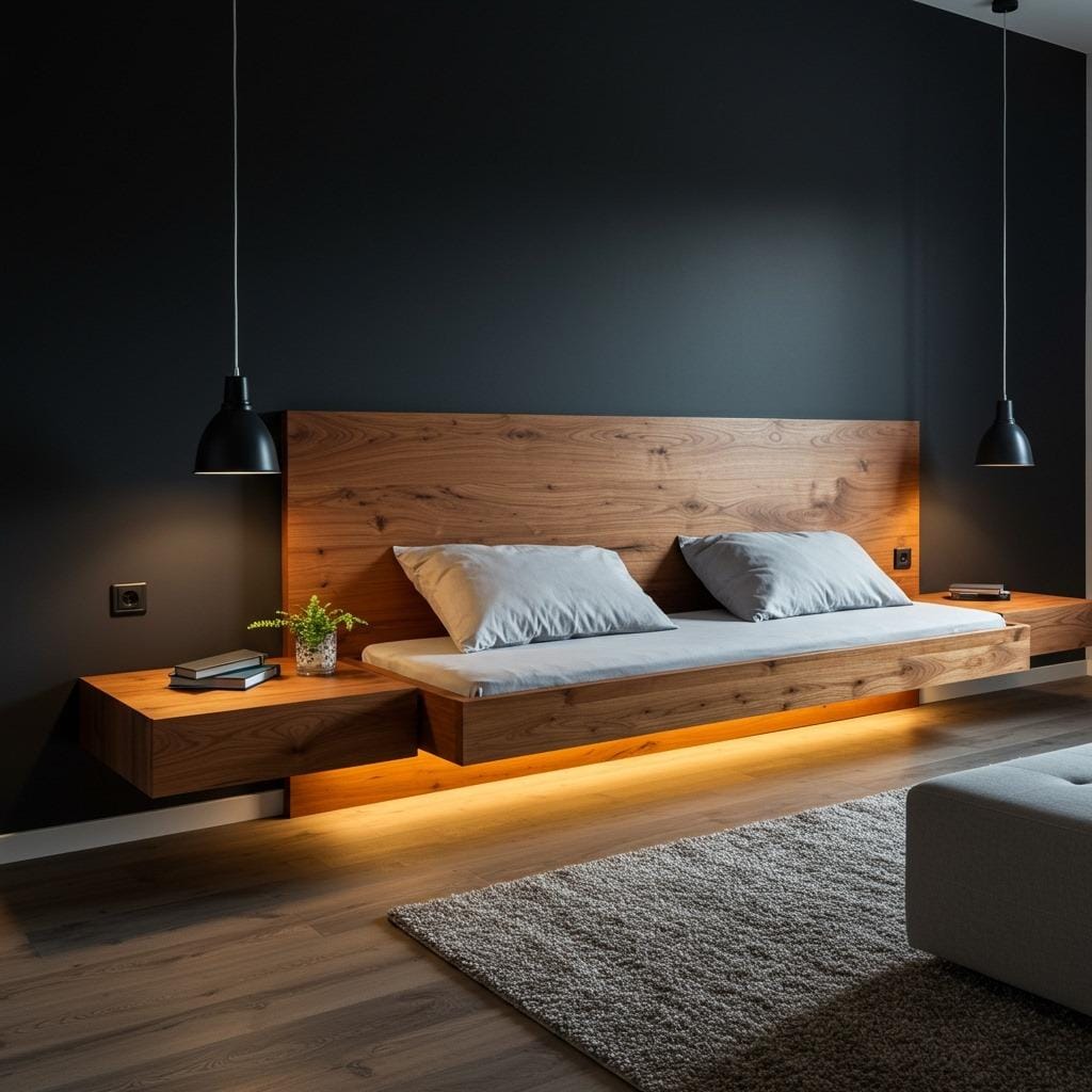 LED Strip Lighting Behind the Headboard