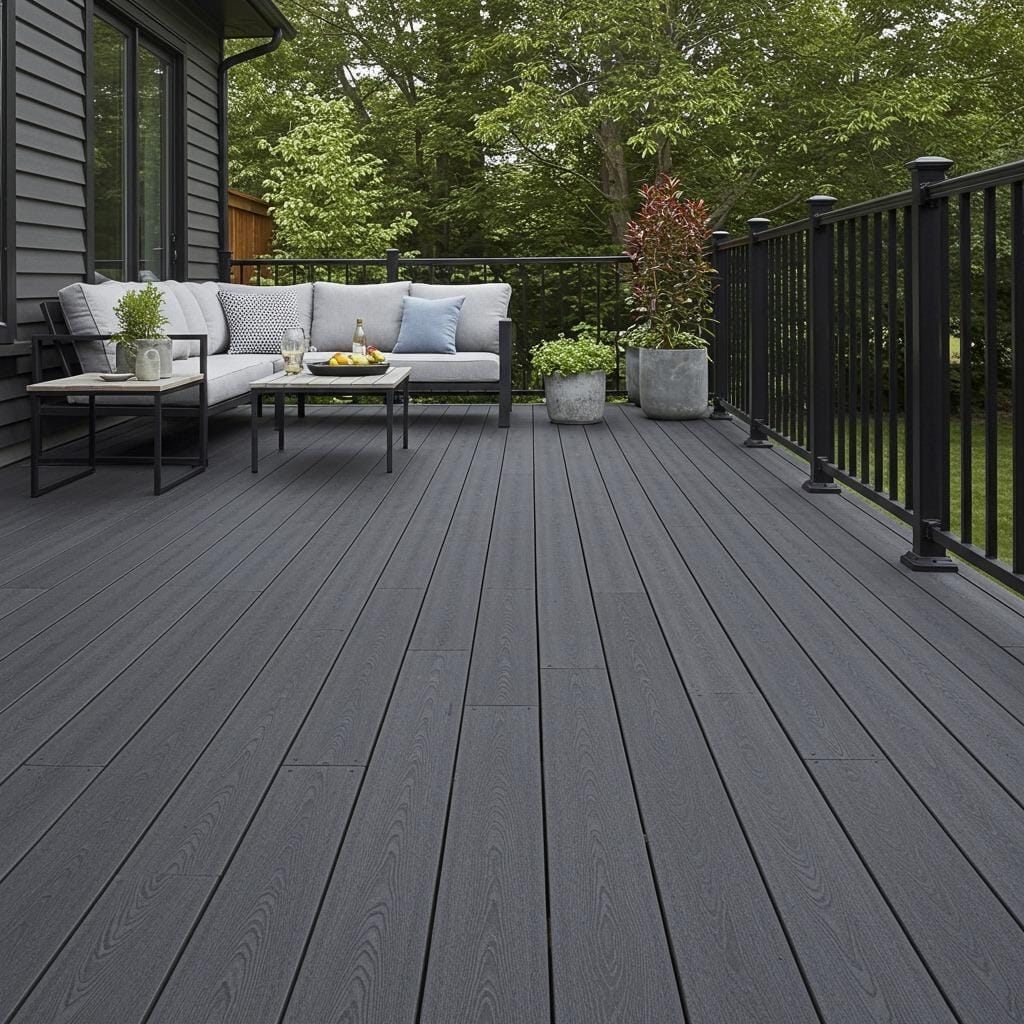 Modern Charcoal Gray Composite Decking