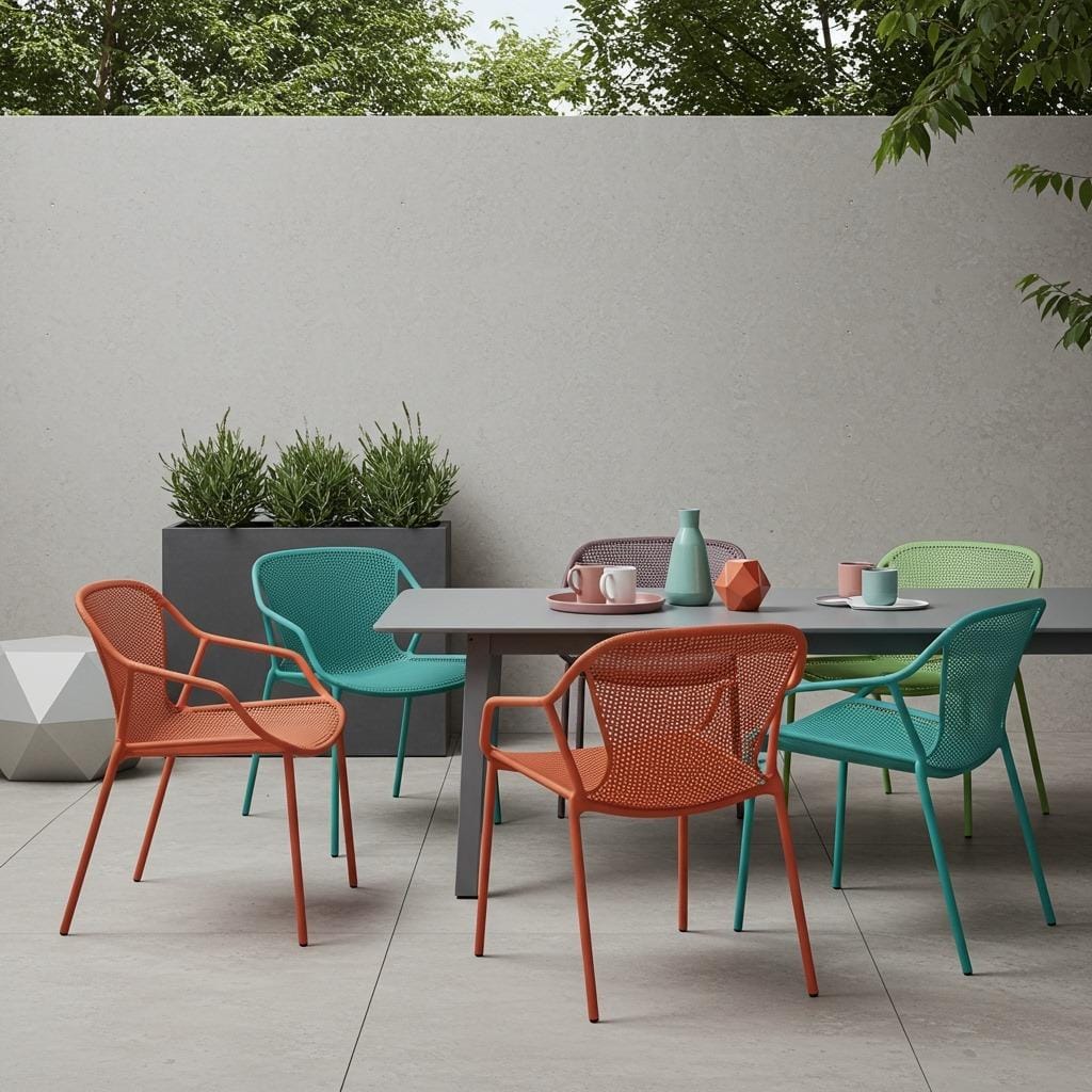 Modern Outdoor Seating With Curved Backs