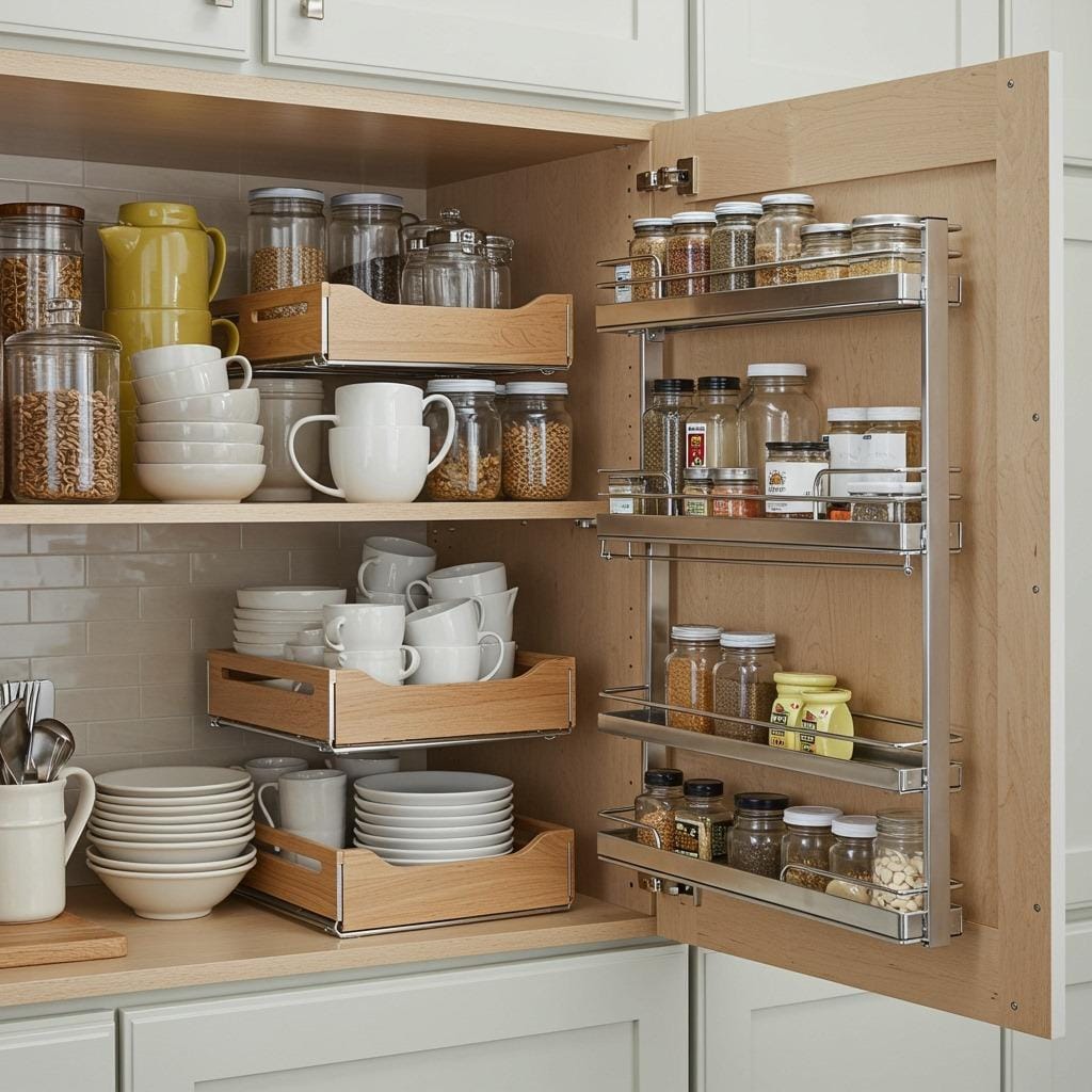Multi-Level Kitchen Cabinet Organization