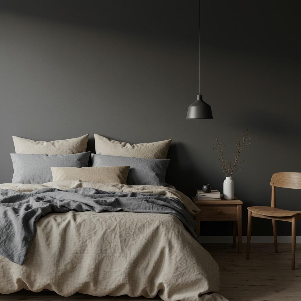 Mushroom Gray with Natural Linen Textures