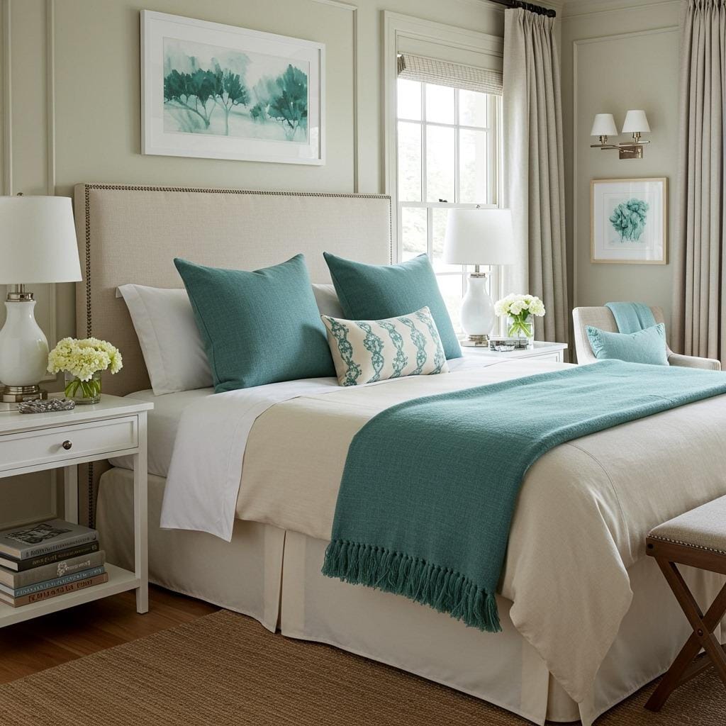 Muted Teal with Cream Softness