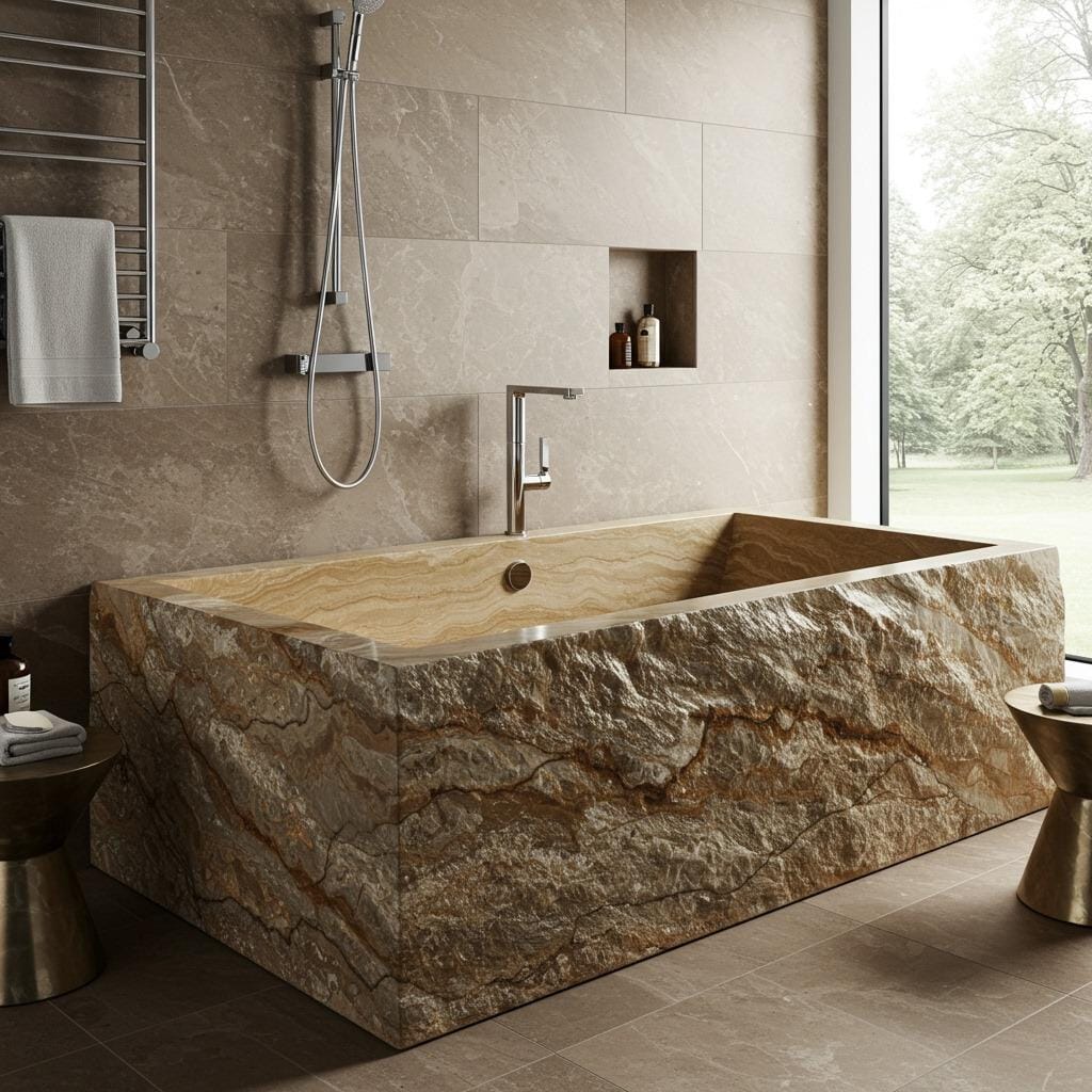 Natural Stone Carved Tub