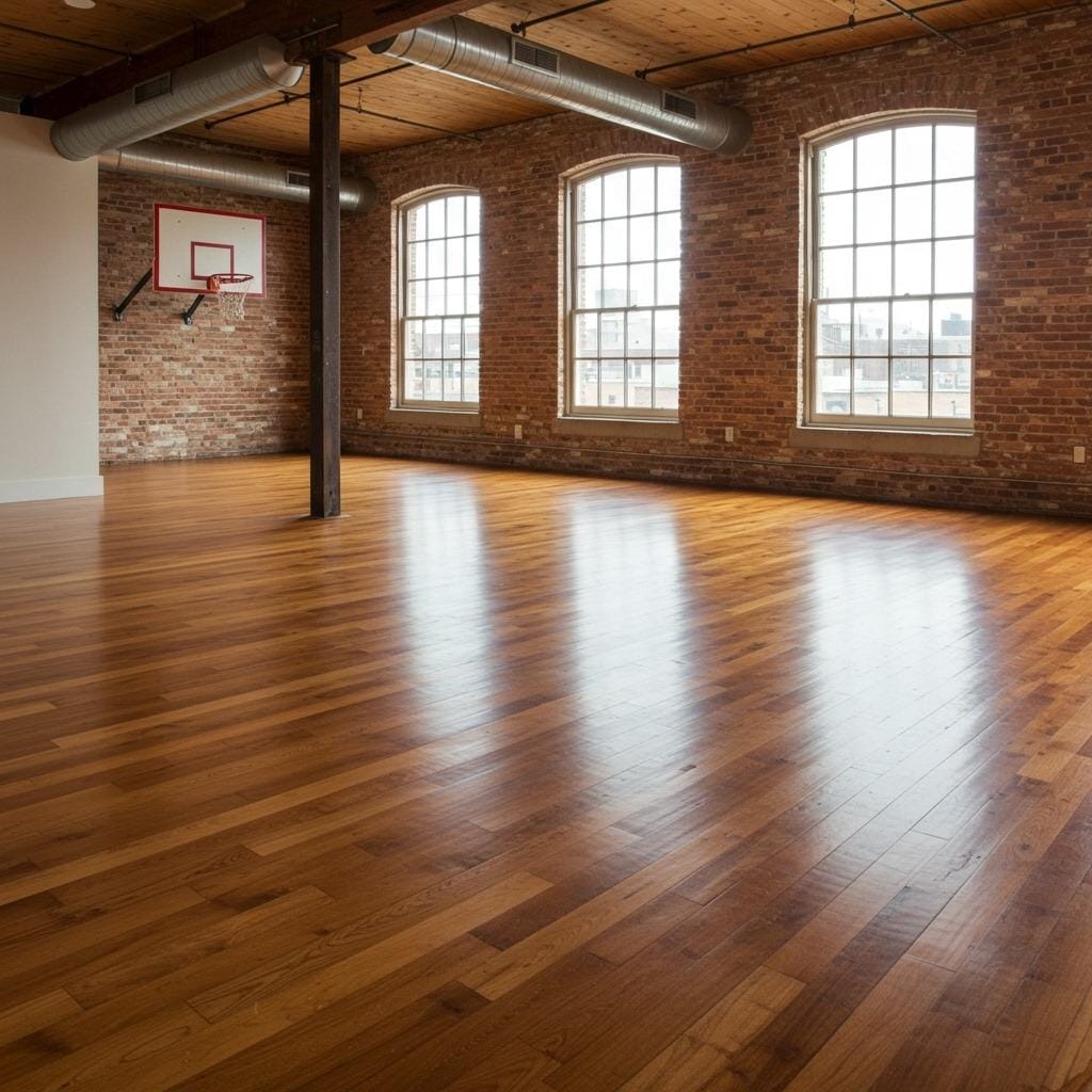 Salvaged Sports Court Flooring