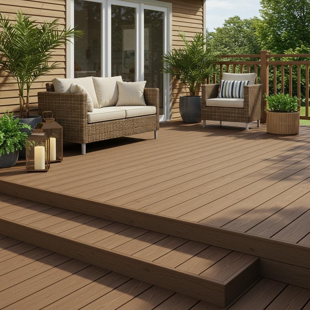 Warm Teak-Inspired Composite Boards