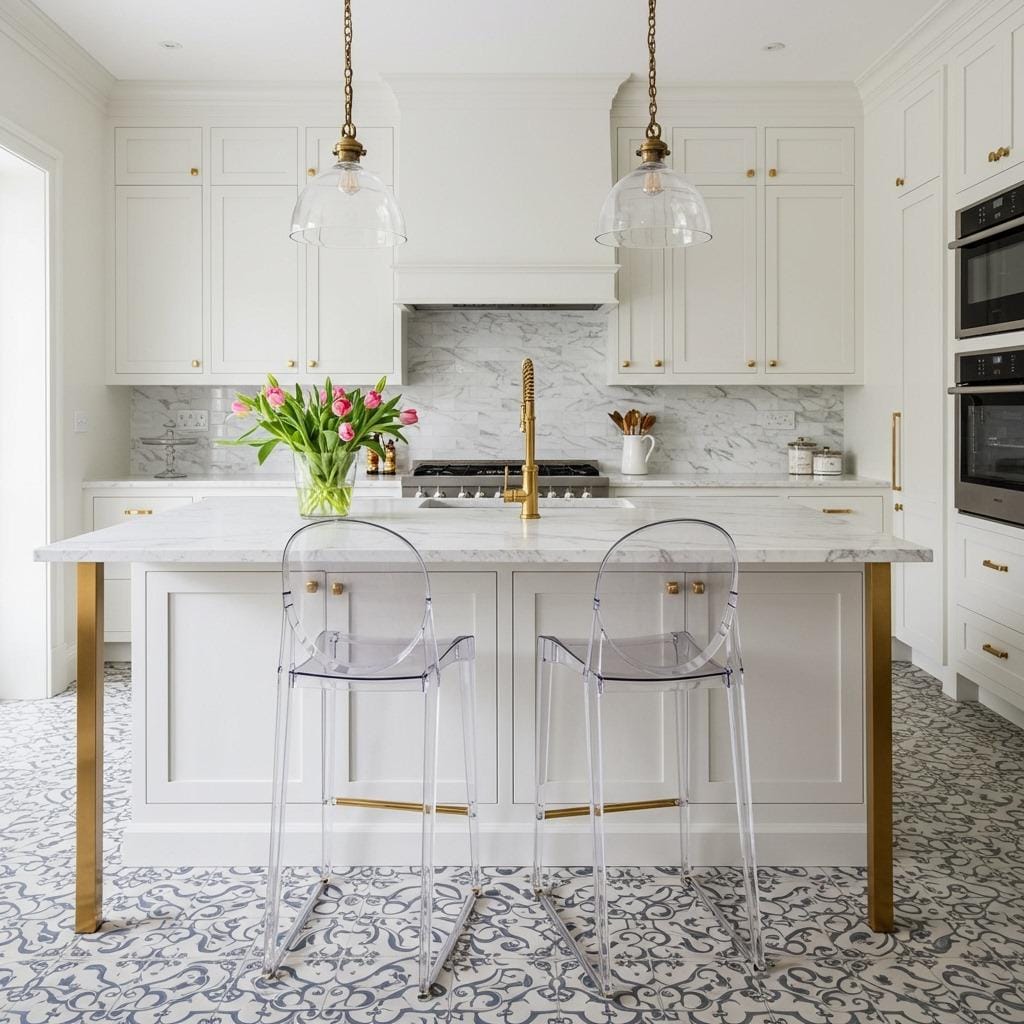 Acrylic or Lucite Modern Stools