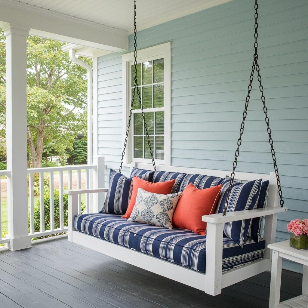 Add a Porch Swing or Hanging Bench