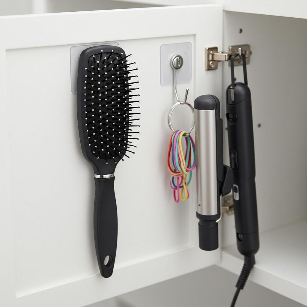 Add Adhesive Hooks to Cabinet Doors