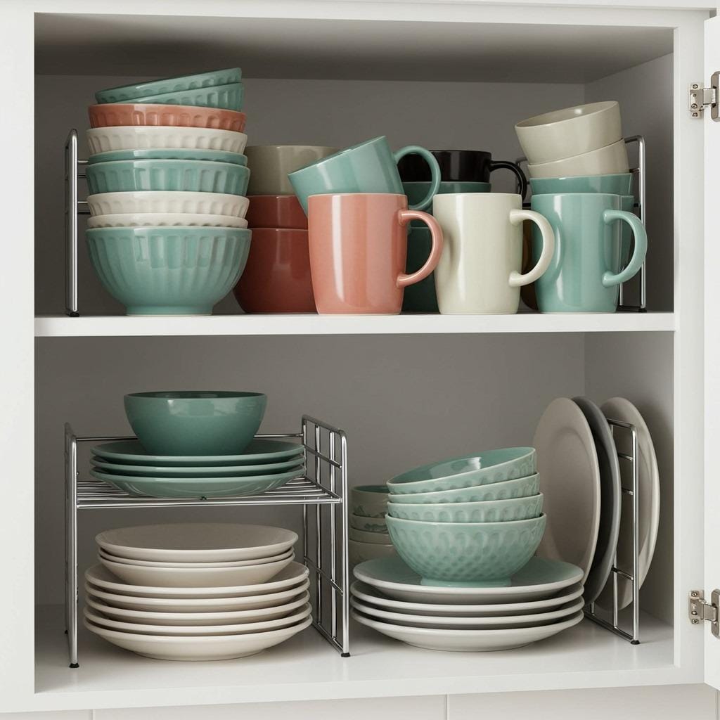 Add Shelf Risers in Cabinets