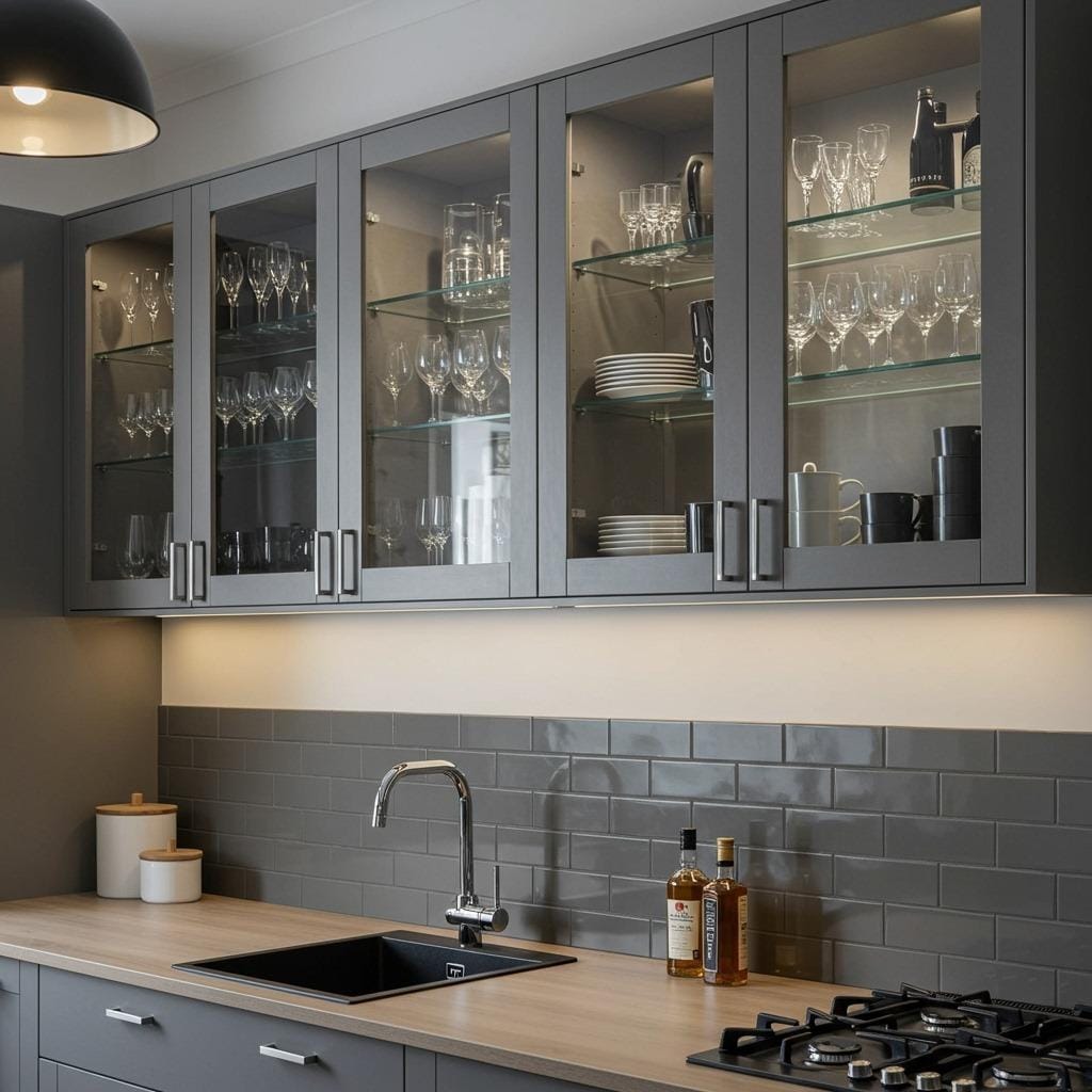 Aluminum Frame Glass-Front Uppers