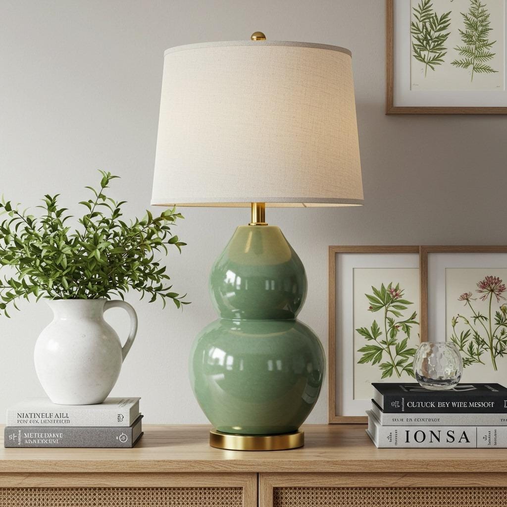 Ceramic Gourd-Shaped Table Lamp