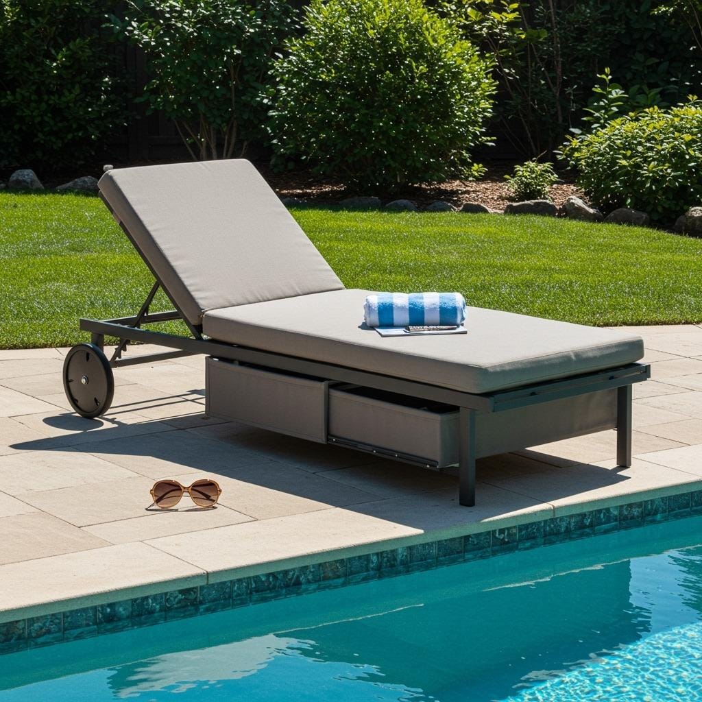 Chaise Lounges with Wheels and Storage
