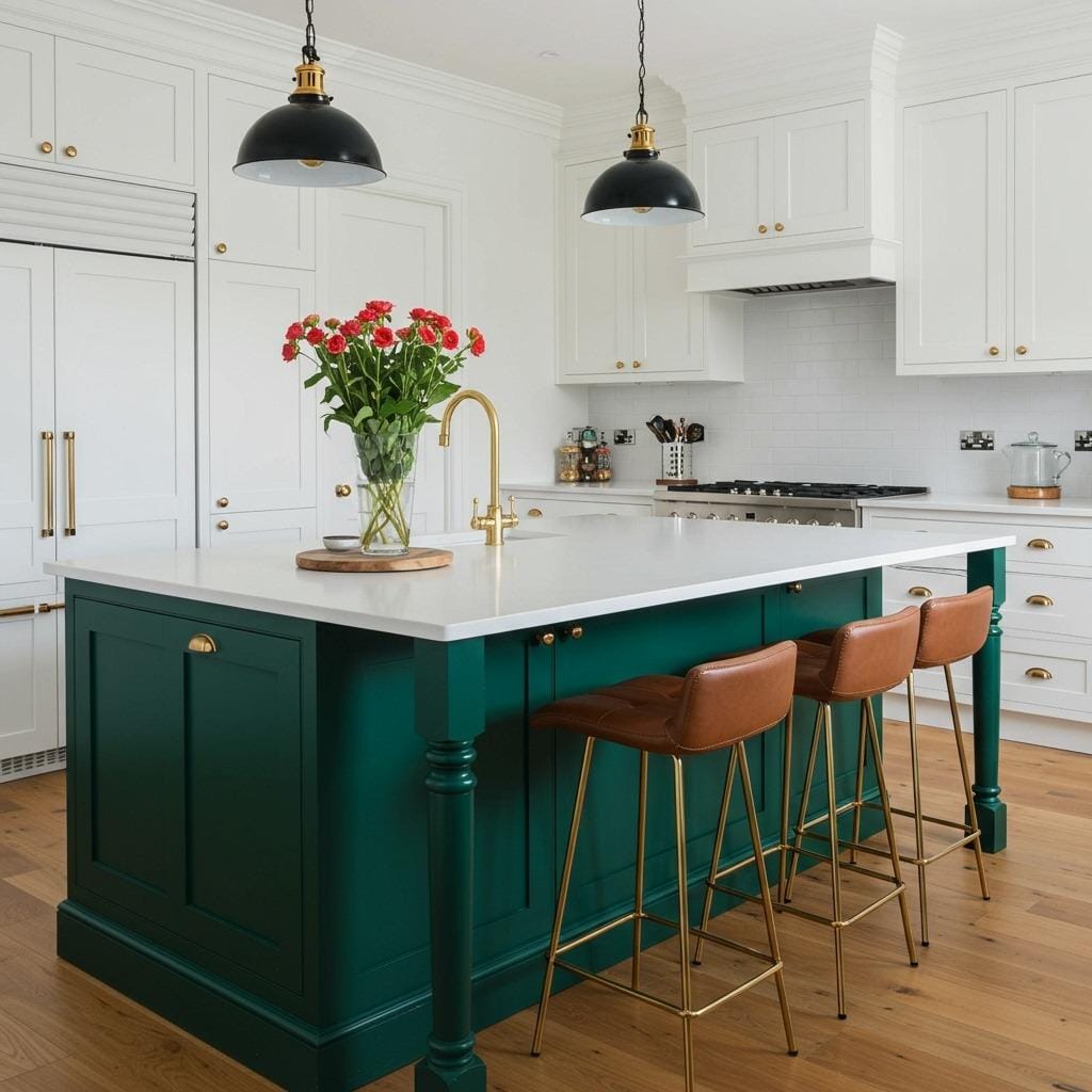 Color-Blocked Island with Hidden Handles