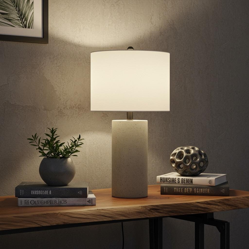 Concrete or Cement Industrial Table Lamp
