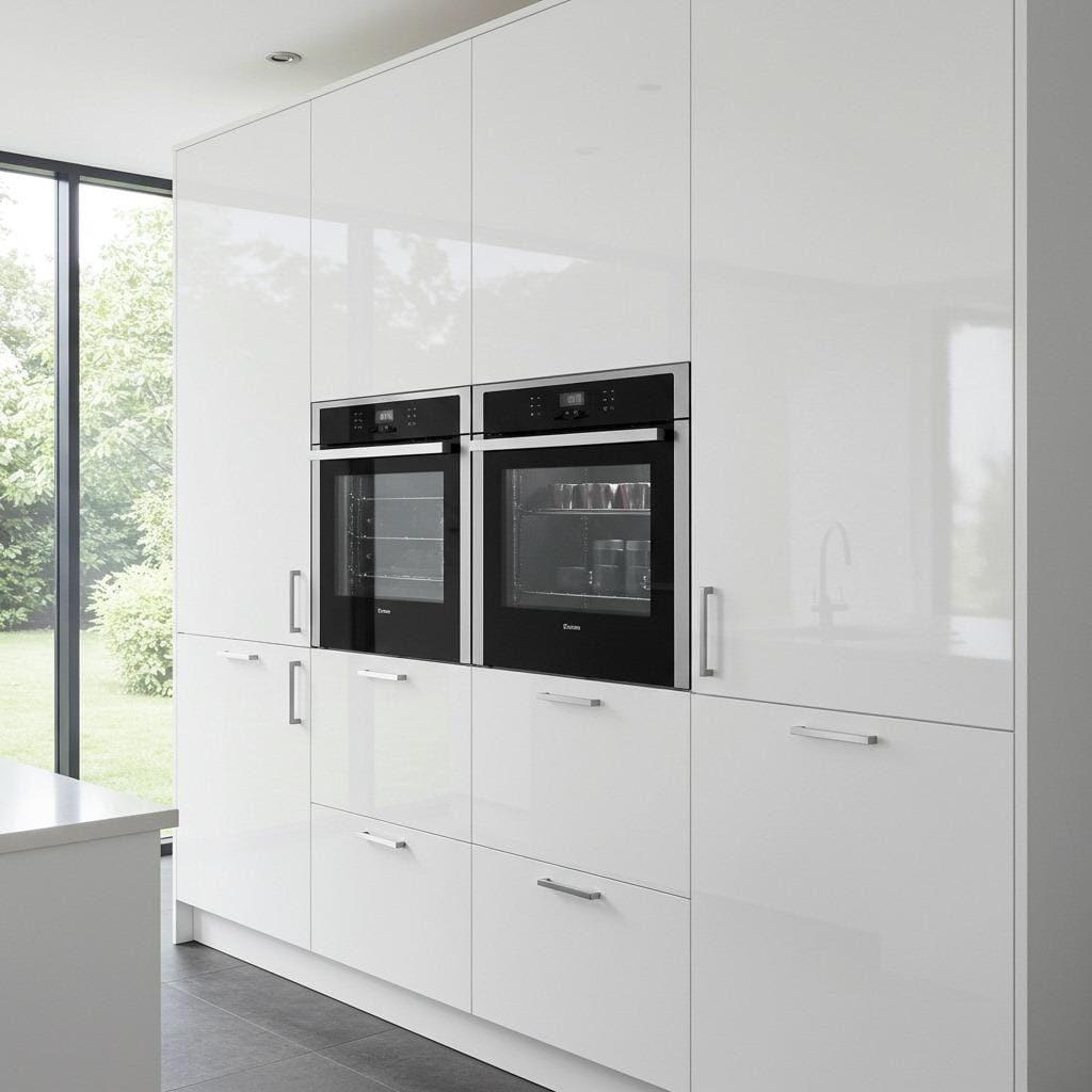 High-Gloss White Lacquer with Touch Latches