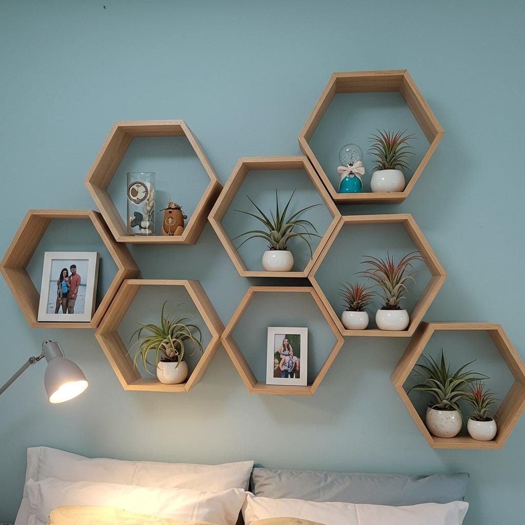 Honeycomb Hexagon Shelf Arrangement