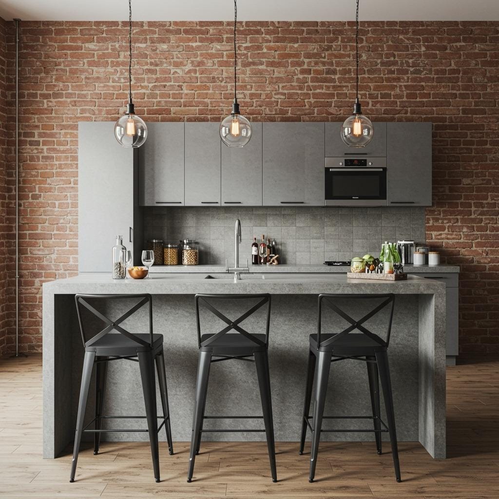 Industrial Metal Stools with Footrests