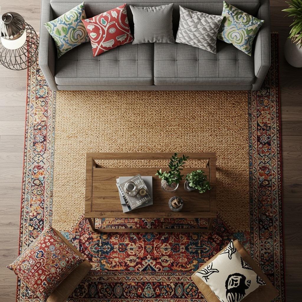 Layer Rugs for Texture and Dimension