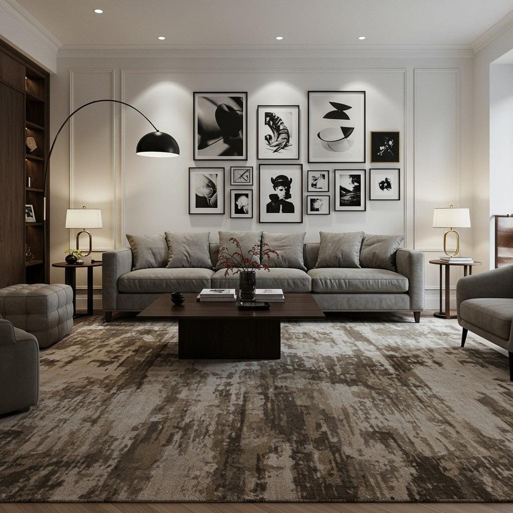Modern Abstract Art Rug as Statement Piece