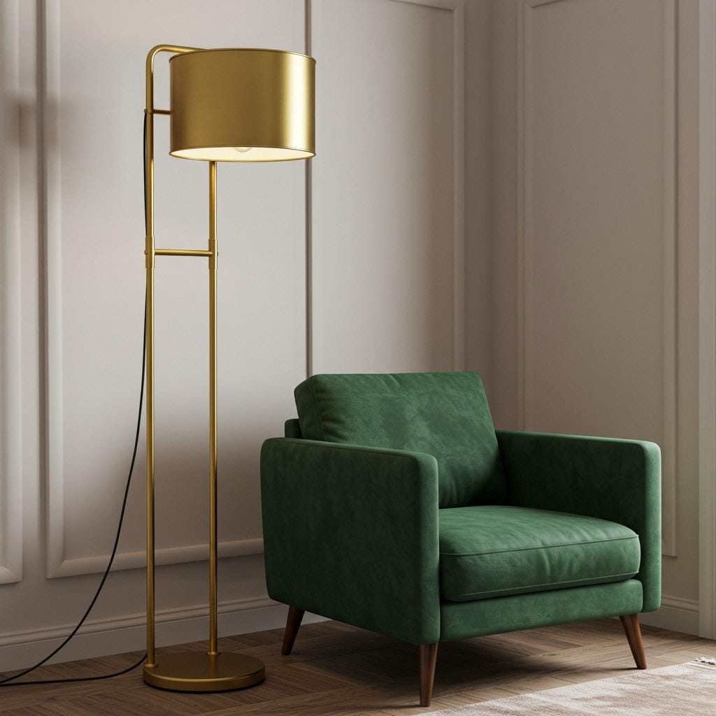 Modern Gold-Finished Floor Lamp