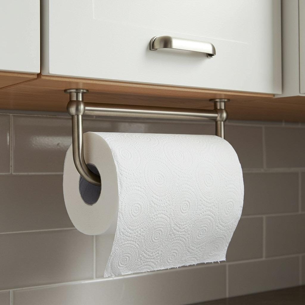 Mount a Paper Towel Holder Under Cabinets