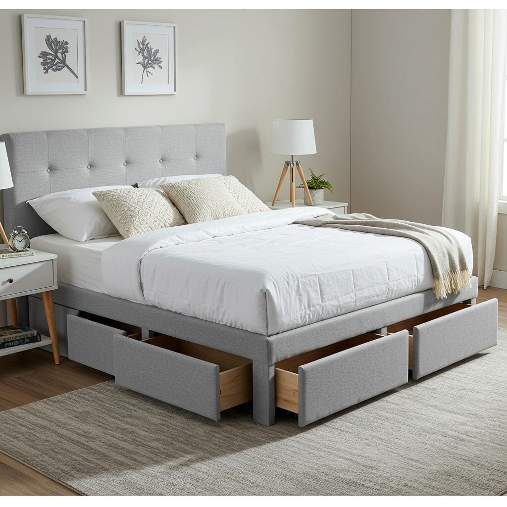 Platform Beds with Underneath Drawer Storage