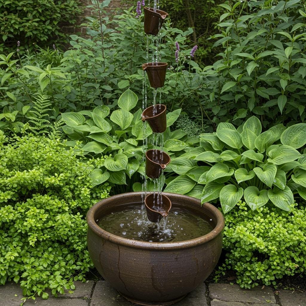 Rain Chain Fountain Alternative