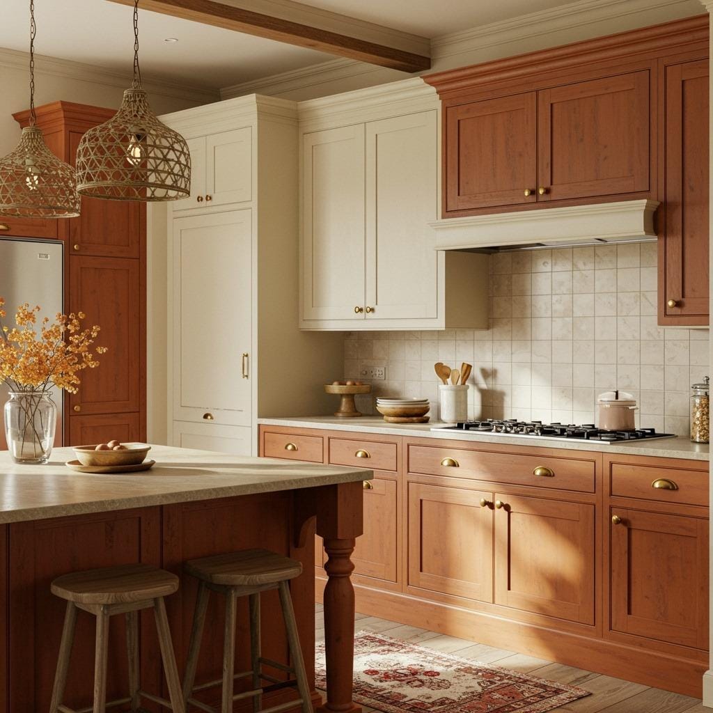 Rust Orange and Cream