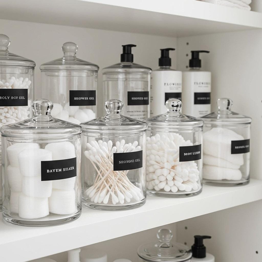 Store Items in Clear Canisters With Labels