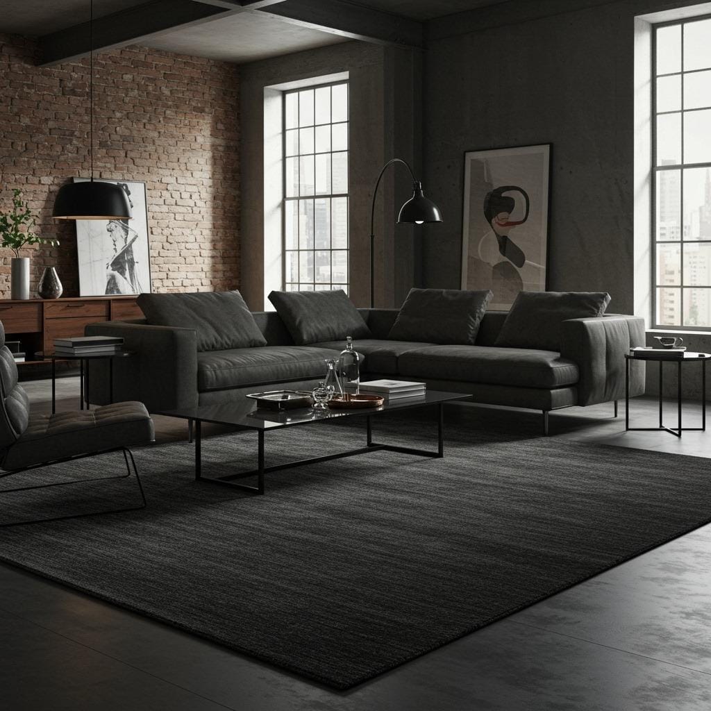 Textured Flatweave in Charcoal Gray