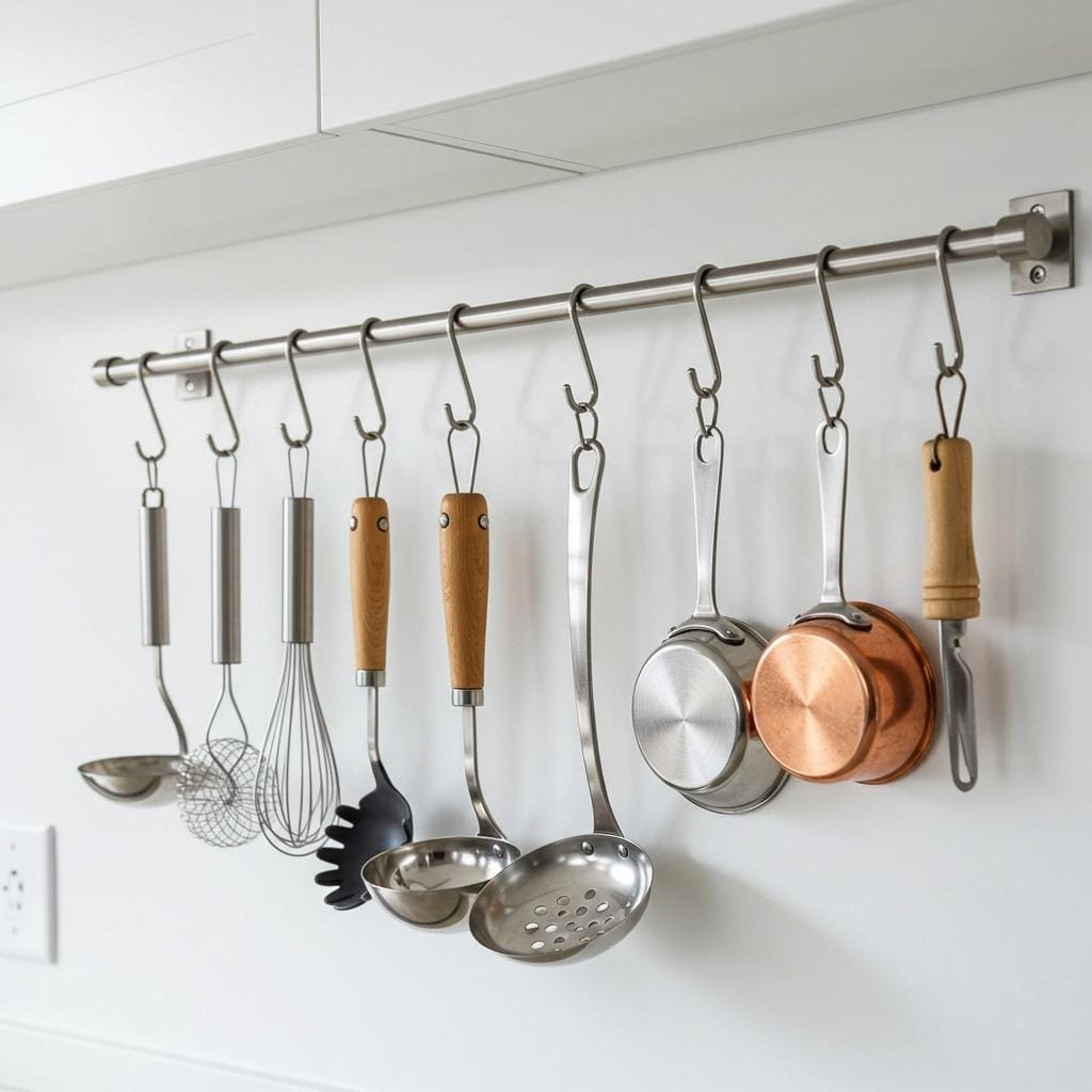 Use Wall-Mounted Rails with S-Hooks