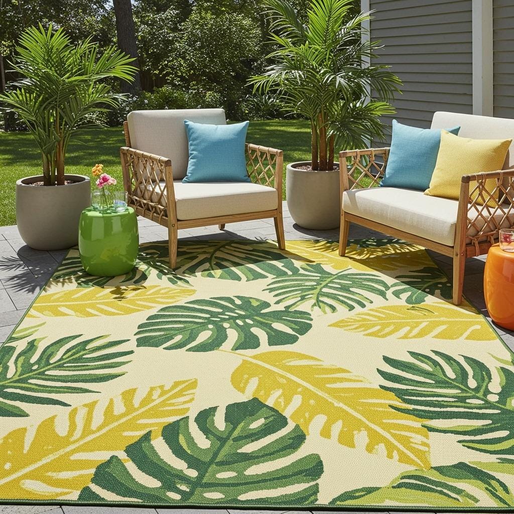 Vibrant Tropical Leaf Print