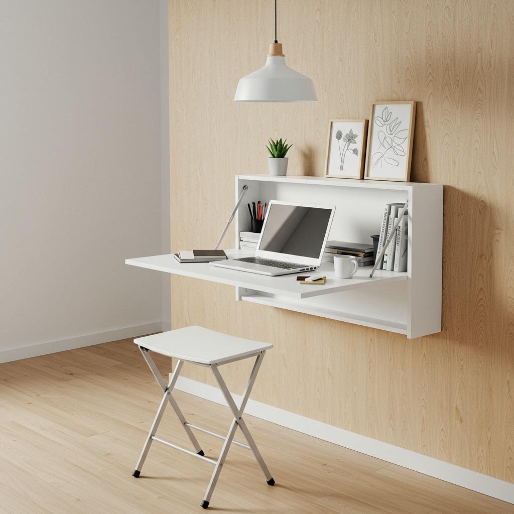 Wall-Mounted Fold-Down Desks